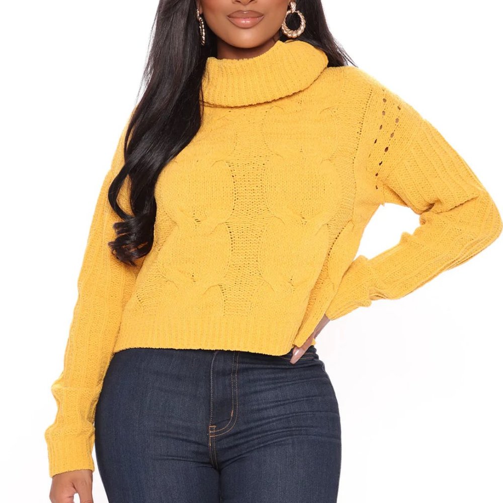 FASHION NOVA Women's Lana Cowl Neck Sweater